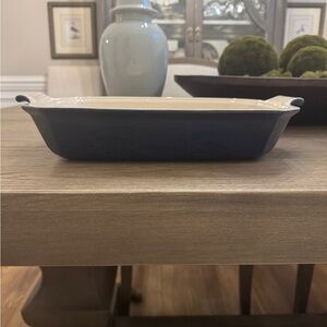 Emile Henry French ceramic rectangular, ruffle baking dish